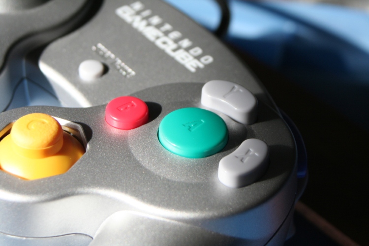A close-up of the GameCube button layout.